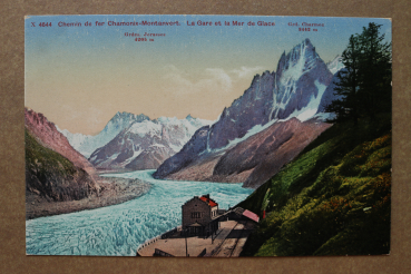 Ansichtskarte AK Bahnhof Eismeer 1905-1915 Bahnlinie Chamonix Montanvert Gebirge Ortsansicht Frankreich France 74 Haute Savoie